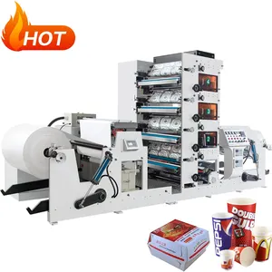 mini fully automatic take away disposable coffee paper cup fan logo printer flexo printing machine for 5 oz paper cups