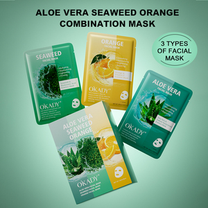 Mascarilla Facial Orgánica de Aloe Vera, Algas Marinas y Naranja con Vitamina C, Refrescante, Hidratante y Nutritiva, Tres Recetas - Product Image 2