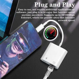 Nuevo Adaptador <span class=keywords><strong>Ethernet</strong></span> 3 en 1 Tipo C Lightning a RJ45 con Carga PD para Teléfonos y Tabletas iOS Apple a <span class=keywords><strong>Cable</strong></span> <span class=keywords><strong>Ethernet</strong></span> - Product Image 2