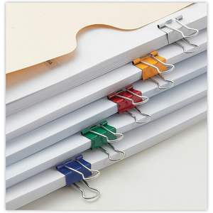 UNV31028 Boîte de rangement universelle pour pinces de reliure, petites, assorties (40/paquet), pinces à ressort en métal pour usage bureautique, aimants en acier - Product Image 1