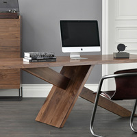 Nouvelle table en bois massif de noyer noir d'Amérique du Nord, style italien moderne minimaliste, table à manger en chêne, poste de travail design pour l'étude