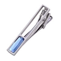 Pince à cravate en acier inoxydable argenté/doré avec strass en pierre naturelle et cristal, prix d'usine, pour mariage, fiançailles, cadeau d'anniversaire