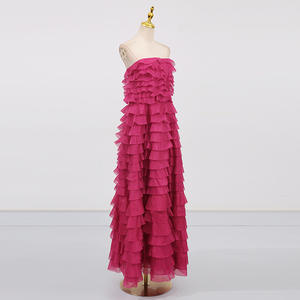 Rose perle col carré nœud soirée robe de soirée femmes Camisole Robes élégante Sexy robe moulante longue robe d'été Vestidos - Product Image 5