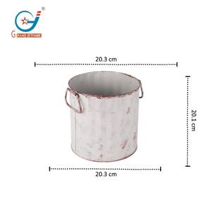 Maceta Metálica de 1.7 Galones con Asa, Estilo Rústico y Efecto Galvanizado <span class=keywords><strong>para</strong></span> Decoración del Hogar, Jardín y Fiestas, Precio de Fábrica - Product Image 2