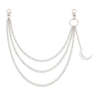 Cadena de Cintura Unisex de Aleación de Zinc con Colgante de Luna, Estilo Punk, Uso Diario, Cadena de Metal de Doble Anillo, Cadena Corporal de Moda - Product Image 5