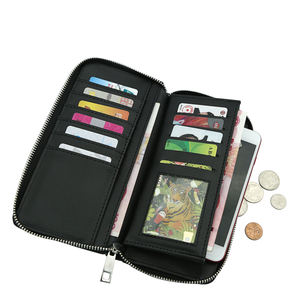 Personalizado impreso sublimación espacios en blanco mujeres cremallera cartera larga carteras para mujer señoras PU cuero monedero personalizado imagen - Product Image 2