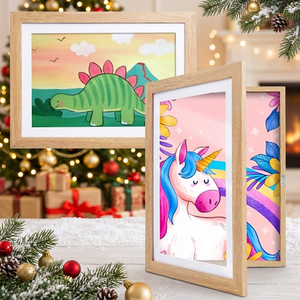Kromapolis 2 Pezzi Cornice Rettangolare per <span class=keywords><strong>Disegni</strong></span> dei Bambini A4 in MDF Ecologico, Cornice in Legno Colorato per <span class=keywords><strong>Collage</strong></span> Fotografico Artistico - Product Image 5