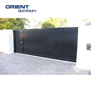 Bisagras ajustables para puerta de entrada de jardín, portón de aluminio con recubrimiento en polvo, abatible y moderno