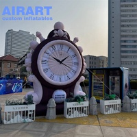Modèle d'horloge gonflable géant sur mesure pour exposition d'activités, ballon gonflable simulant une horloge pour publicité extérieure