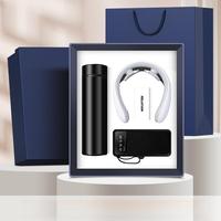 Ensemble cadeau d'affaires de luxe avec logo personnalisé, thermos en métal 304, masseur de nuque, batterie externe - pour le bureau ou les voyages