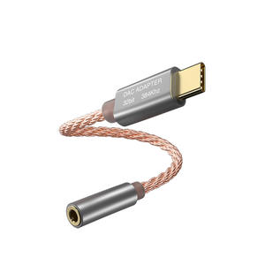 32Bit ตัวแปลงสัญญาณดิจิทัล384กิโลเฮิรตซ์อะแดปเตอร์หูฟัง DAC USB Type C ถึง3.5มม. <span class=keywords><strong>แจ็</strong></span><span class=keywords><strong>ค</strong></span>หูฟังอะแดปเตอร์เสียง HIFI - Product Image 2