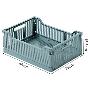 Foldable Plastic Storage <b>Basket</b> Rectangle <b>Stackable</b> With Handle For Desktop Living Room Storage - Product Image 5