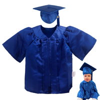 Ensemble de toge et de chapeau de remise de diplôme brillant pour bébé en soins intensifs néonataux avec pompon