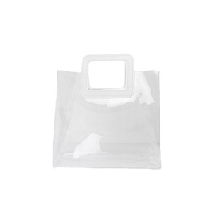 Bolsa de PVC transparente Leyu con asas rosas y lazo, bolsa de regalo para recuerdos de cumpleaños y bodas - Product Image 4