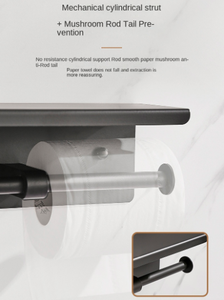 Porte-papier toilette et distributeur de mouchoirs mural sans perçage, écologique, en fer, pour le rangement de la salle de bain - Product Image 5