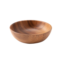 Moderne massief acacia houten schaal borden geheel van één stuk servies salade serveerschaal fruit noten granen ondiepe mond party houten bord