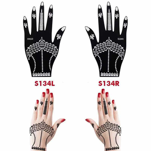 12 <strong>Styles</strong> Dark Hand <strong>Henna</strong> Tattoo Stickers Paper Temporary - Product Image 3