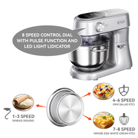 Appareil de cuisine multifonction 3 en 1, batteur sur socle de 6,2 L, pétrin, machine à pétrir la pâte, robot culinaire sur socle
