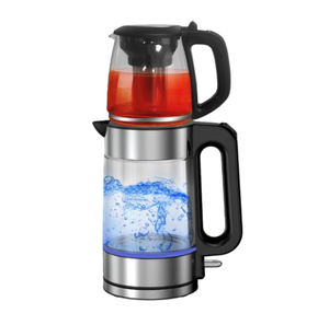 Juego de tetera de vidrio de 2.0L para <span class=keywords><strong>madre</strong></span> e hijo, hervidor eléctrico de 1500W con apagado automático de fábrica y protección contra la ebullición en seco para <span class=keywords><strong>hotel</strong></span> - Product Image 1