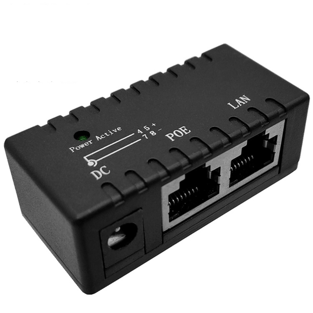 Power Over Ethernet DC 5V~48V2A Transmission Distance 100Meter IEEE 802.3at/af Standard 100Mbps 96W Megabit PoE Injector 48V 24V