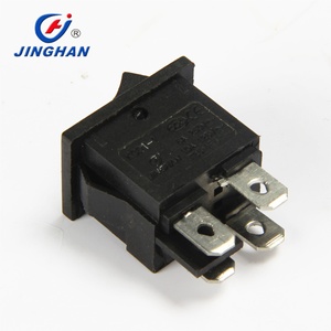 Interrupteur de bateau KCD1-104, interrupteur à bascule noir, quatre pieds, 2 vitesses, sans lampe, 6A250V - Product Image 1