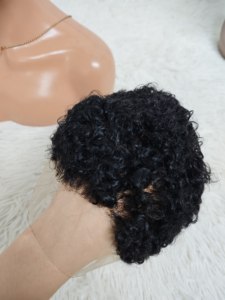 Letsfly Promotion 36$ Bleach Knots Short Cut <b>Wigs</b> 13x4 Lace Frontal Curly 100% Human Hair Natural <b>Black</b> Hair Wholesale 90gram - Product Image 4