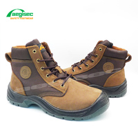 AEGISEC Chaussures de travail de sécurité pour hommes avec embout en acier Semelle PU antidérapante en cuir nubuck coupe moyenne