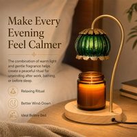 Lampe chauffe-bougie désodorisante, diffuseur d'arômes, chauffe-cire avec minuterie LED à intensité variable pour chambre, salon, bureau