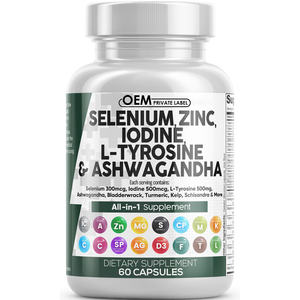 Capsule di zinco selenio pillole iodio <span class=keywords><strong>L</strong></span> tirosina Ashwagandha supporto per la tiroide integratore con Bladderwrack curcuma - Product Image 1
