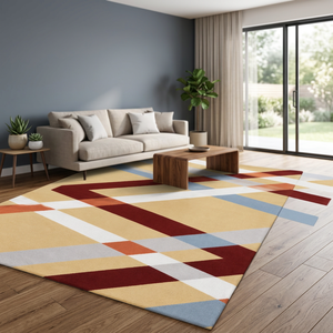 Premium Woven PP Modern Carpet <b>Roll</b> Heavy Duty Living Room Floor <b>Mat</b> Geometric Pattern Stain Resistant Indoor Flooring for Hotel - Product Image 3