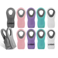 Clips de sac alimentaire avec logo personnalisé, fermeture hermétique, aimant réutilisable pour les collations, le pain, le congélateur, le stockage des aliments, outil en plastique à forte adhérence