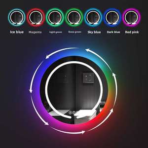 Espejo Baño Redondo Kingstin LED RGB, Espejo Pared Tocador Inteligente Sin Marco Antivaho, Espejo Maquillaje Retroiluminado - Product Image 3