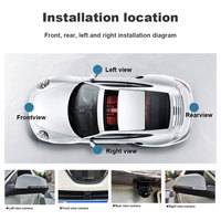 Caméra de recul Smartour 1080P AHD 360 degrés, caméra de recul avec vue à vol d'oiseau, système de stationnement 3D AI, vision nocturne, écran partagé, IP67