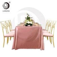Nappe carrée en polyester rose pour mariage, fête, hôtel, banquet, décoration d'événements