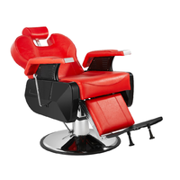 Kursi Barber Vintage Profesional Bergaya Modern Kulit Hitam Kursi Salon Tata Rambut Peralatan Kecantikan Salon Rambut