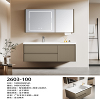 Ensemble lavabo en céramique à cuve profonde breveté, meuble de rangement mural en acier inoxydable et miroir LED anti-buée 800-1000mm