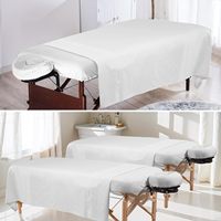 Ensemble de 4 feuilles de table de massage en microfibre de qualité supérieure ensemble de 3 pièces avec housse de table ajustée blanche housse de repose-visage et taie d'oreiller