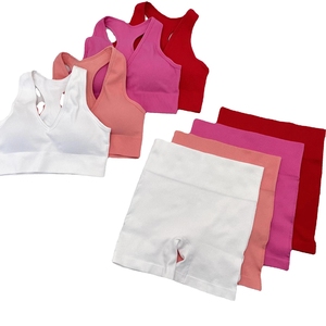 Set di Yoga senza cuciture <span class=keywords><strong>a</strong></span> <span class=keywords><strong>costine</strong></span> 2021 del vestito di forma fisica delle ghette del reggiseno di sport delle tute 2pcs - Product Image 3