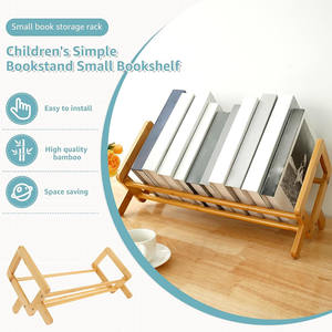 Estantería clásica de bambú sólido organizador de estante de escritorio Mini estantería de madera inclinable estantería para oficina en casa - Product Image 6