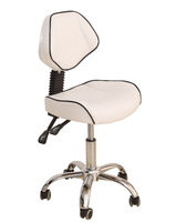 Tabouret médical réglable en hauteur, chaise de bureau dentaire rotative en cuir PU avec dossier et roulettes