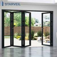 Porte patio pliante en aluminium à double vitrage Starveil NFRC, ouverture pliable pour hôtel/villa aux États-Unis, utilisation intérieure/extérieure