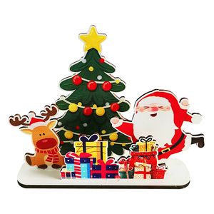 Hot Selling Christmas <b>Wooden</b> Cute 3D Stereoscopic Desktop Decoration <b>Ornament</b> <b>Wooden</b> Craft - Product Image 1