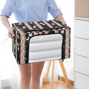 Collapsible Custom Print Hawaii Lei Floral Foldable Under-Bed Storage Baskets Organiser Storage <b>Boxes</b> for <b>Clothes</b> Toy - Product Image 6