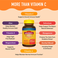 Capsule de vitamine C liposomale Lifeworth 1000 mg, acide ascorbique pour booster le collagène