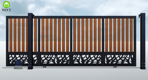 Phật sơn nhà máy sản xuất nhôm căn hộ cửa điện đường lái xe cửa thông minh gỗ hạt Thiết kế cửa trượt - Product Image 6