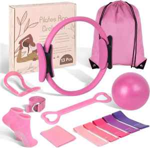 Kit d'accessoires de Pilates unisexe bande de résistance en tissu extensible de couleur personnalisée cercle magique bloc de Yoga anneau de Pilates <span class=keywords><strong>barre</strong></span> de gymnastique haltère - Product Image 5