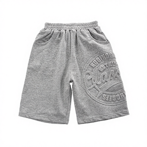 Shorts de sport pour homme en coton respirant, éco-responsable, à taille élastique, avec logo 3D personnalisé, imperméables et coupe-vent, style décontracté OEM - Product Image 4