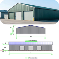 Bâtiment en acier de stockage d'atelier en métal préfabriqué de style industriel pour l'atelier de garage et le stockage d'entrepôt