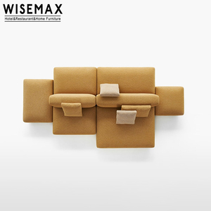 MUEBLES WISEMAX, Muebles para el Hogar de Estilo Minimalista Italiano, Juego de Sofás de Tela de Terciopelo con Brazos Bajos, Sofá Seccional Moderno, Juego de Sofás de Piso - Product Image 4