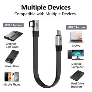 Cable <span class=keywords><strong>USB</strong></span> Tipo <span class=keywords><strong>C</strong></span> en Ángulo de 90 Grados, <span class=keywords><strong>USB</strong></span> 3.2 Gen 2x2, Carga Rápida, Transferencia de Datos, Transmisión de 80 Gbps, 240 W, 8K, 60 Hz, Función Completa - Product Image 5